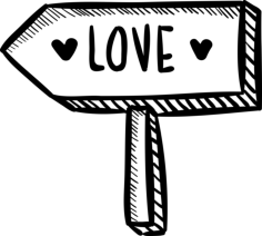 Direction Sign To Love Laser Cut Svg File, Free Vectors File